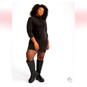 Torrid Mini Hoodie Studded Dress Size 2 NWT